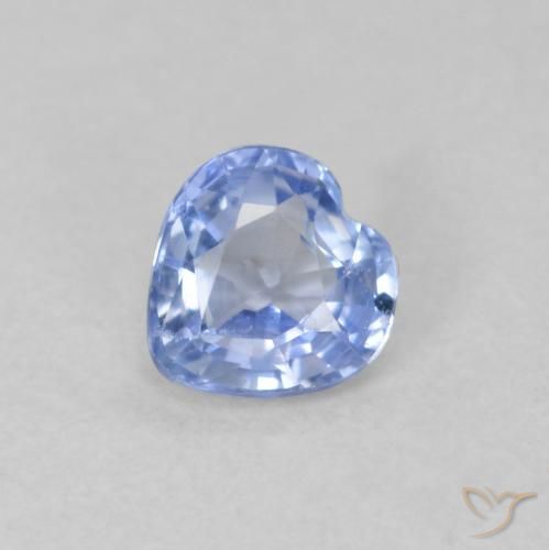 0.44ct طبيعي أزرق باستيلى زفير, قلب, VVS-VS