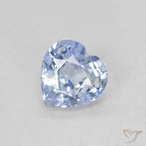 0.49ct طبيعي أزرق باستيلى زفير, قلب, قليلا جدا