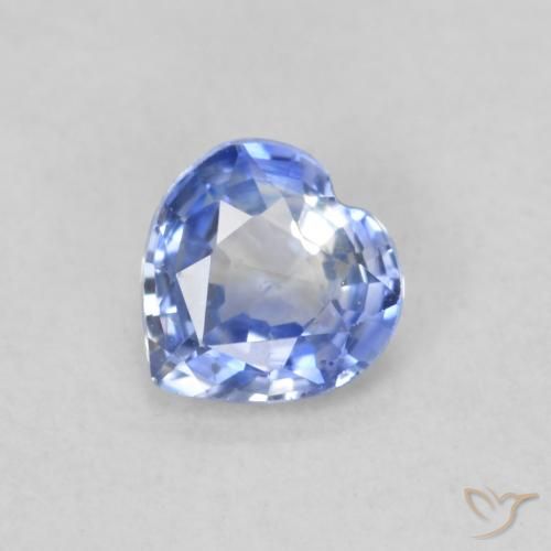 0.44ct طبيعي أزرق باستيلى زفير, قلب, قليلا جدا
