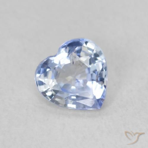 0.47ct طبيعي أزرق باستيلى زفير, قلب, قليلا جدا