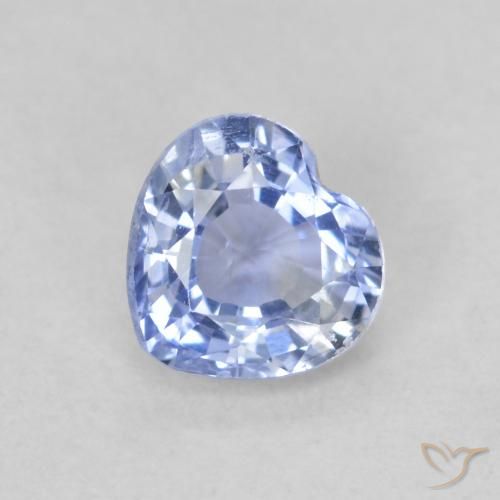 0.64ct طبيعي أزرق باستيلى زفير, قلب, قليلا جدا