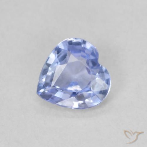 0.44ct طبيعي أزرق باستيلى زفير, قلب, قليلا جدا