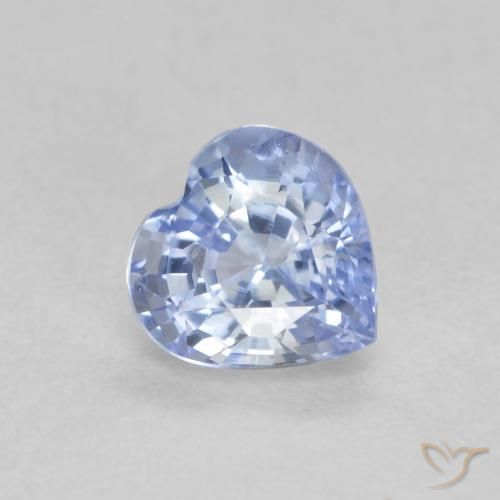 0.61ct طبيعي أزرق باستيلى زفير, قلب, قليلا جدا