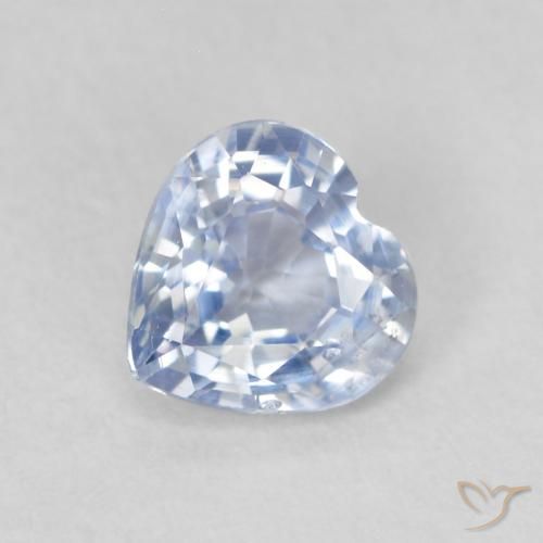 0.63ct طبيعي أبيض مزرق زفير, قلب, قليلا جدا