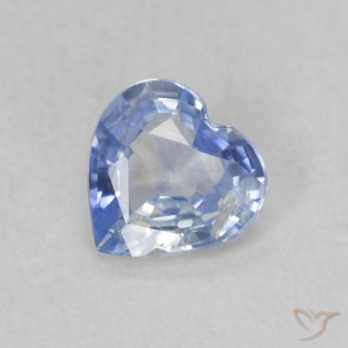 0.44ct طبيعي أزرق باستيلى زفير, قلب, قليلا جدا