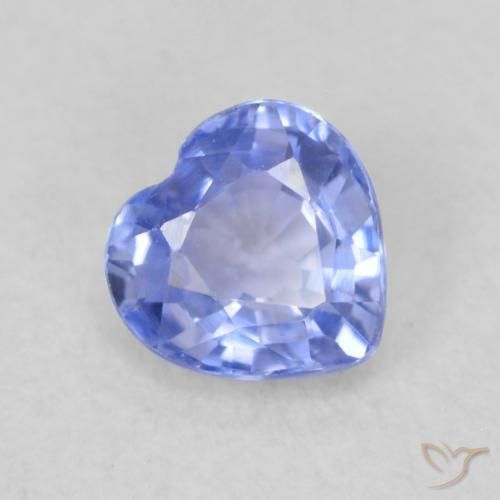 0.46ct طبيعي أزرق باستيلى زفير, قلب, VVS-VS