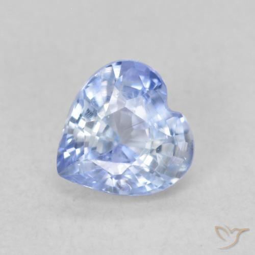 0.43ct طبيعي أزرق باستيلى زفير, قلب, VVS-VS