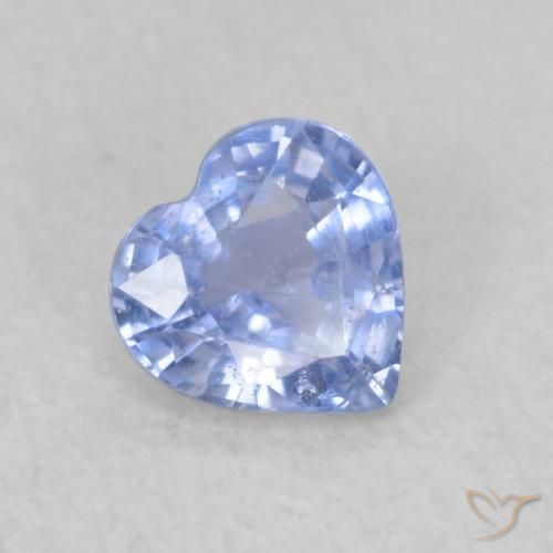 0.40ct طبيعي أزرق باستيلى زفير, قلب, قليلا جدا
