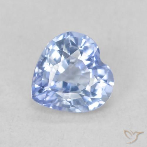 0.48ct طبيعي أزرق باستيلى زفير, قلب, VVS-VS