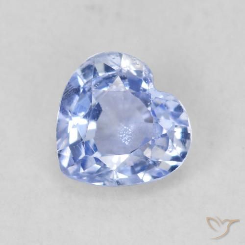 0.43ct طبيعي أزرق باستيلى زفير, قلب, قليلا جدا