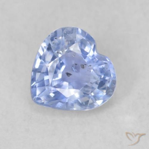 0.50ct طبيعي أزرق فاتح زفير, قلب, قليلا جدا