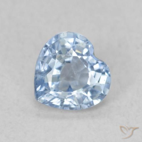 0.45ct طبيعي أزرق فاتح زفير, قلب, قليلا جدا