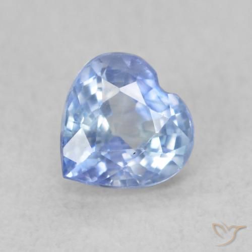 0.51ct طبيعي أزرق باستيلى زفير, قلب, قليلا جدا