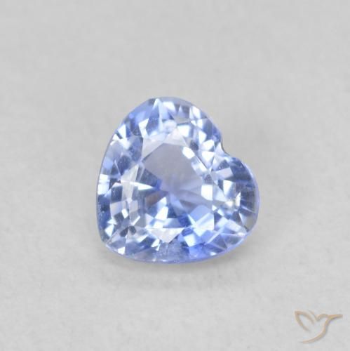0.44ct طبيعي أزرق باستيلى زفير, قلب, قليلا جدا