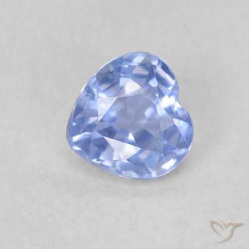 0.37ct طبيعي أزرق باستيلى زفير, قلب, قليلا جدا