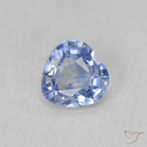 0.41ct طبيعي أزرق باستيلى زفير, قلب, قليلا جدا