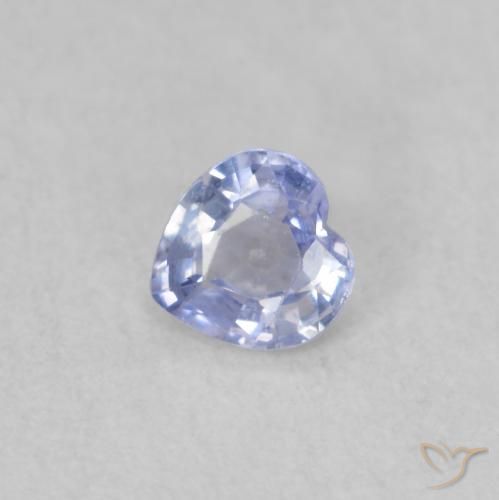 0.25ct طبيعي أزرق باستيلى زفير, قلب, قليلا جدا