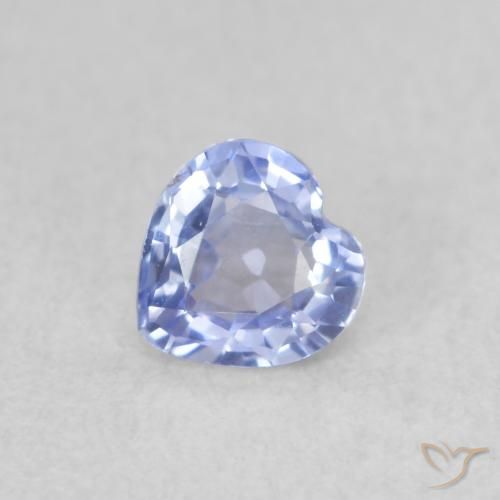 0.37ct طبيعي أزرق باستيلى زفير, قلب, قليلا جدا