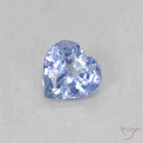 0.34ct طبيعي أزرق باستيلى زفير, قلب, قليلا جدا