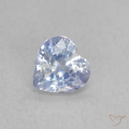 0.42ct طبيعي أبيض مزرق زفير, قلب, قليلا جدا