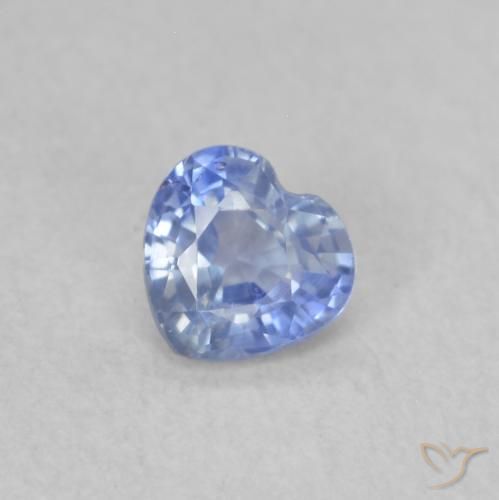 0.36ct طبيعي أزرق باستيلى زفير, قلب, قليلا جدا