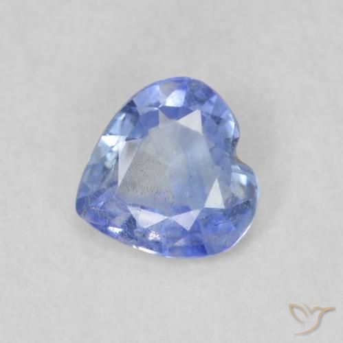 0.32ct طبيعي أزرق باستيلى زفير, قلب, قليلا جدا
