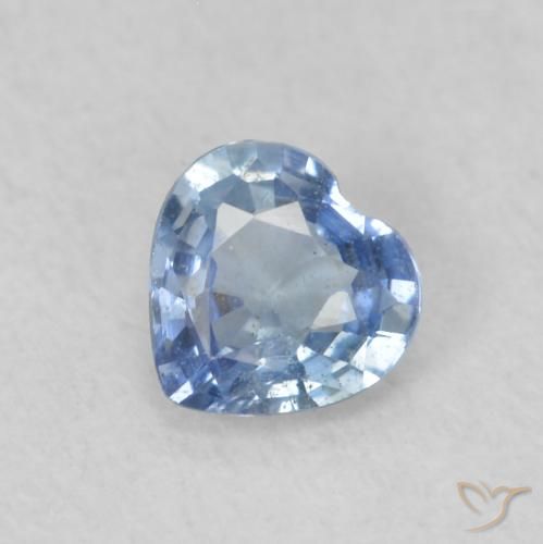 0.38ct طبيعي أزرق باستيلى زفير, قلب, قليلا جدا