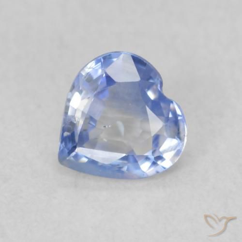0.38ct طبيعي أزرق باستيلى زفير, قلب, قليلا جدا