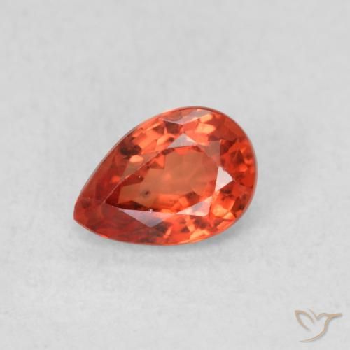0.55ct طبيعي برتقالى محمر زفير, شكل الكمثرى, قليلا جدا