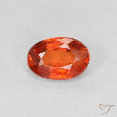 0.62ct طبيعي برتقالى دافئ زفير, بيضوي, قليلا جدا