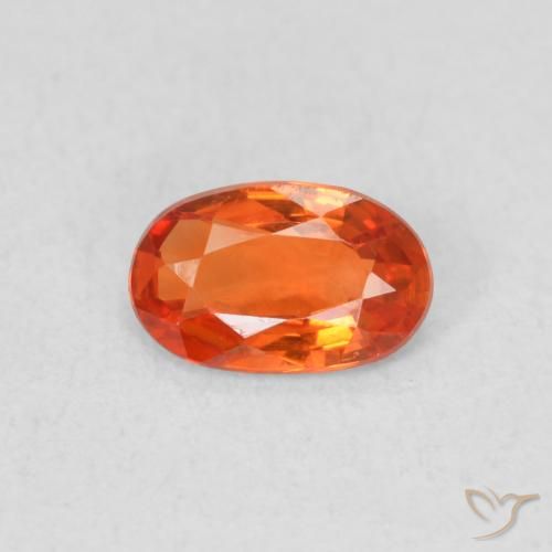 0.48ct طبيعي برتقالى نارى زفير, بيضوي, VVS-VS