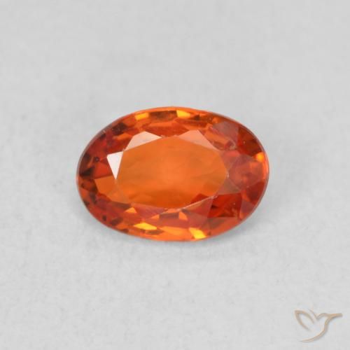 0.57ct طبيعي برتقالى دافئ زفير, بيضوي, قليلا جدا
