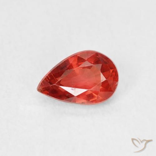 0.55ct طبيعي أحمر متوسط زفير, شكل الكمثرى, قليلا جدا