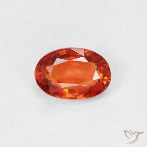 0.59ct طبيعي أحمر كثيف زفير, بيضوي, قليلا جدا