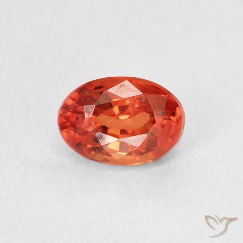 0.78ct طبيعي برتقالى دافئ زفير, بيضوي, قليلا جدا