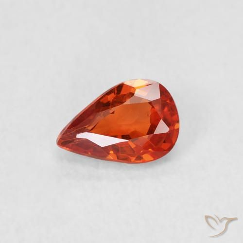 0.52ct طبيعي برتقالى نارى زفير, شكل الكمثرى, قليلا جدا