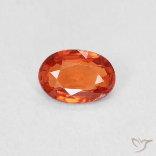 0.44ct طبيعي برتقالى محمر زفير, بيضوي, قليلا جدا