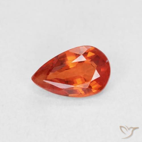 0.55ct طبيعي برتقالى محمر زفير, شكل الكمثرى, قليلا جدا