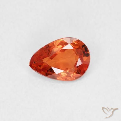 0.44ct طبيعي برتقالى محمر زفير, شكل الكمثرى, قليلا جدا