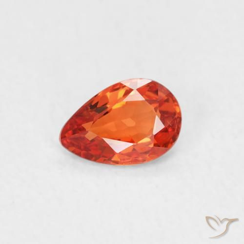 0.42ct طبيعي برتقالى دافئ زفير, شكل الكمثرى, VVS-VS