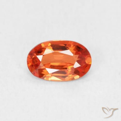 0.54ct طبيعي برتقالى محمر زفير, بيضوي, VVS