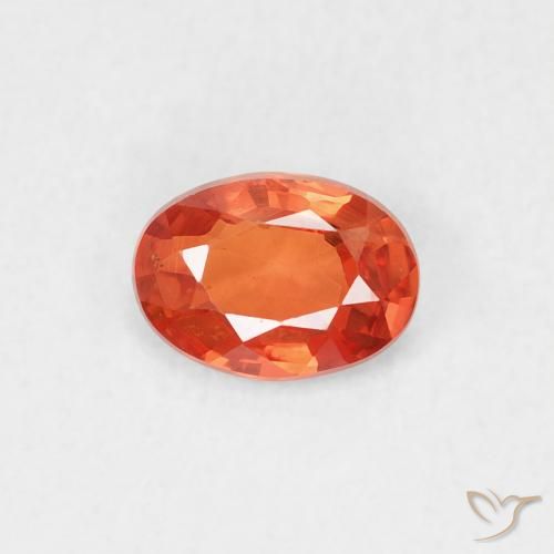 0.49ct طبيعي برتقالى محمر زفير, بيضوي, VVS-VS