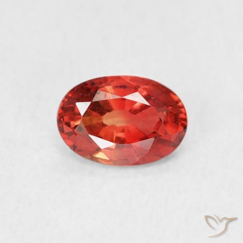0.68ct طبيعي أحمر متوسط زفير, بيضوي, VVS-VS