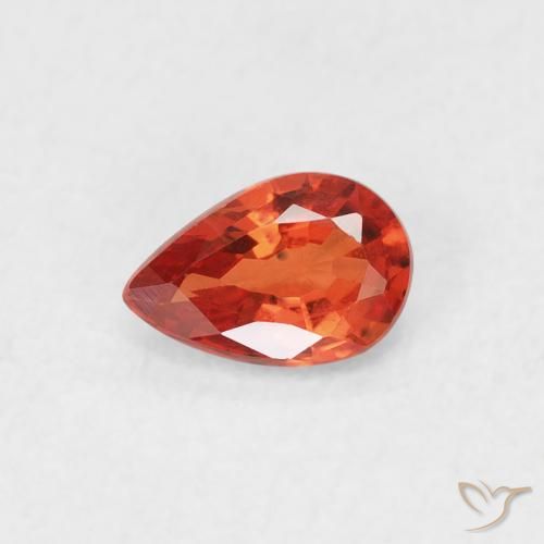 0.42ct طبيعي برتقالى دافئ زفير, شكل الكمثرى, VVS-VS