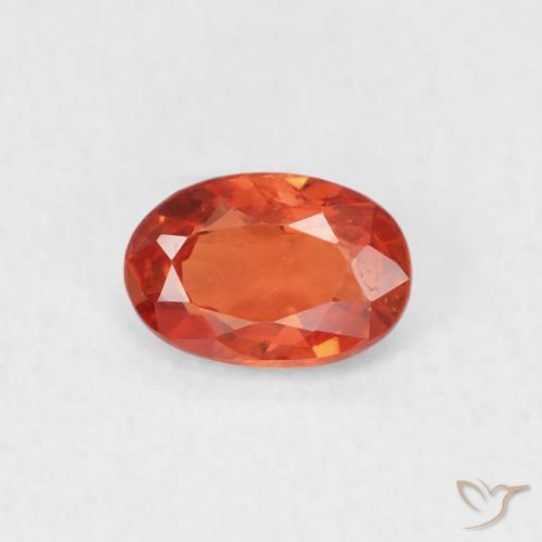 0.53ct طبيعي برتقالى محمر زفير, بيضوي, قليلا جدا