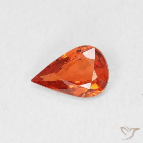 0.43ct طبيعي برتقالى كهرمانى زفير, شكل الكمثرى, قليلا جدا