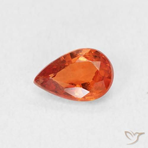0.59ct طبيعي برتقالى نارى زفير, شكل الكمثرى, قليلا جدا