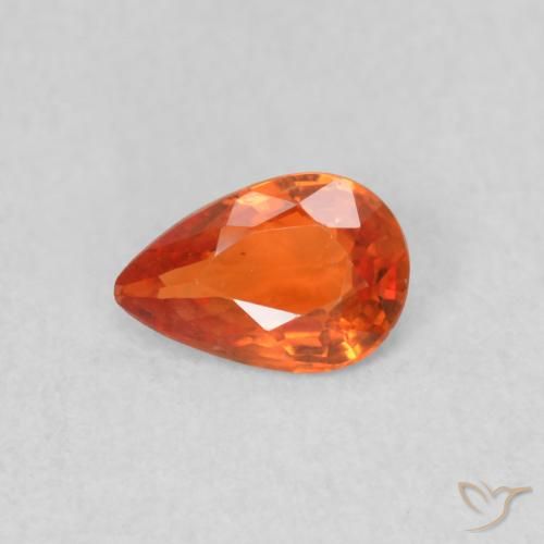 0.38ct طبيعي برتقالى متوسط زفير, شكل الكمثرى, قليلا جدا