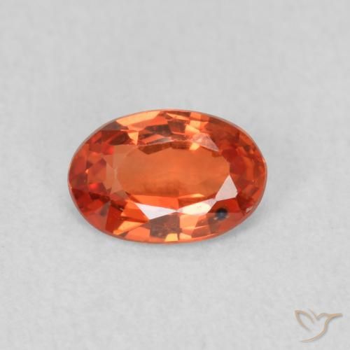 0.56ct طبيعي برتقالى محمر زفير, بيضوي, قليلا جدا