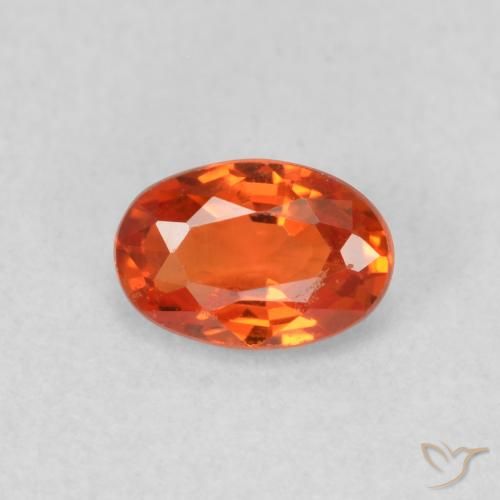 0.61ct طبيعي برتقالى نارى زفير, بيضوي, قليلا جدا